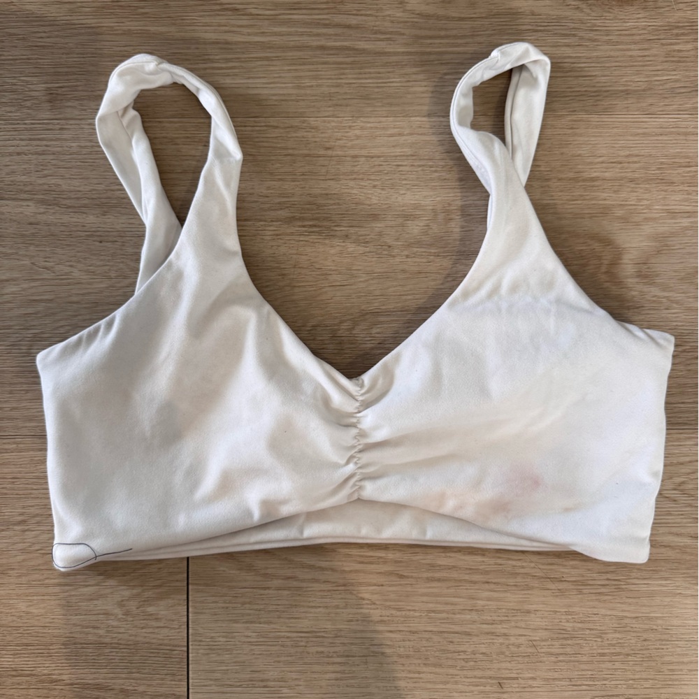 Cinched front sports bra